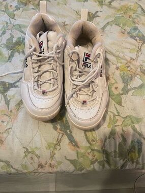 FILA White Lace-Up Athletic Shoes